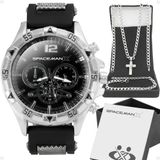 Relogio Masculino Aço + Pulseira + Cordão Grumet + Caixa
