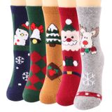 Meias Redondas De Lã De Inverno Yzkke Para Mulheres, 5 Pares, Multicoloridas