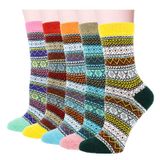 Meias De Lã Redonda Yzkke Vintage De Inverno Para Mulheres, Pacote Com 5