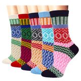 Meias Yzkke Vintage Winter Warm Wool Crew, Pacote Com 5, Para Mulheres