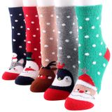 Meias Redondas De Lã De Inverno Yzkke Para Mulheres, 5 Pares, Multicoloridas