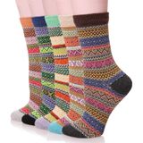 Meias Yzkke Vintage Winter Warm Wool Crew, Pacote Com 5, Para Mulheres