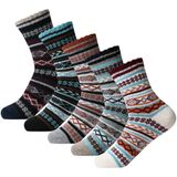 Meias Fyc Winter Women, De Lã Macia E Grossa, Pacote Com 5