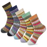 Meias Fyc Winter Women, Lã Macia E Grossa, Pacote Com 5 Caixas De Presente
