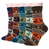 Meias Redondas De Lã De Inverno Yzkke Para Mulheres, 5 Pares, Multicoloridas