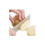 Faca De Corte Ondulada, Batata, Aço Inoxidável, 24,5 Cm, Mão De Plástico
