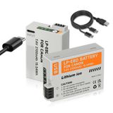 Bateria Mspalocell Lp-e8 2100mah X2 Com Carregador Usb Para Canon