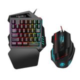 Kit Importado Teclado Gamer Mini 35 Teclas Para Uma Mão Preto