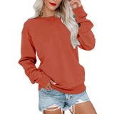 Moletom Feminino Pgands Com Gola Redonda, Manga Comprida, Algodão Vermelho