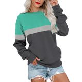 Moletom Feminino Casual Pgands Com Gola Redonda, Bloco Colorido