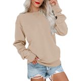 Moletom Pgands Feminino Com Gola Redonda E Manga Comprida, Blusa Casual