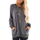 Blusas Femininas Casuais Gadewake, Mangas Compridas, Cinza Escuro