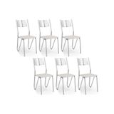 Cadeira Sala De Jantar Nápoles 2c045 Kit 6 Un Cromada/branco 106 - Kappesberg