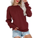 Moletom Feminino Bingerlily Casual De Manga Comprida Com Gola Redonda