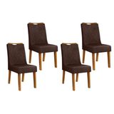 Cadeira Sala De Jantar Stela Kit 4 Un Ipe/suede Moca - Dj Móveis
