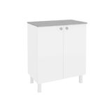 Armário Multiuso Lavanderia Balcão Duo Duplo Alto 2 Portas 70cm Branco - Telasul