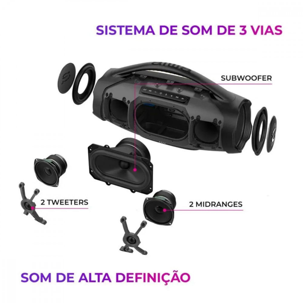 Caixa De Som Boombox Plus Aiwa Bluetooth 3 Vias Ip66 Aws-bbs Caixa De Som Boombox Plus Aiwa Bluetooth 3 Vias Ip66 Aws-bbs