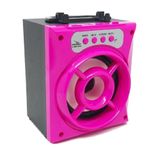 Caixa Som Portátil Bluetooth Mp3 Usb Radio Fm Grasep Rosa