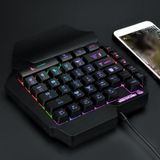 Uma Mão 35 Teclas Teclado Mecânico Retroiluminado Mini Portátil Ke