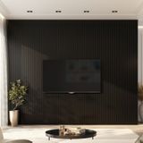 Painel Ripado De Pvc 8 Barras De 2,70m X 0,15cm Venda Em 3,24m² Preto