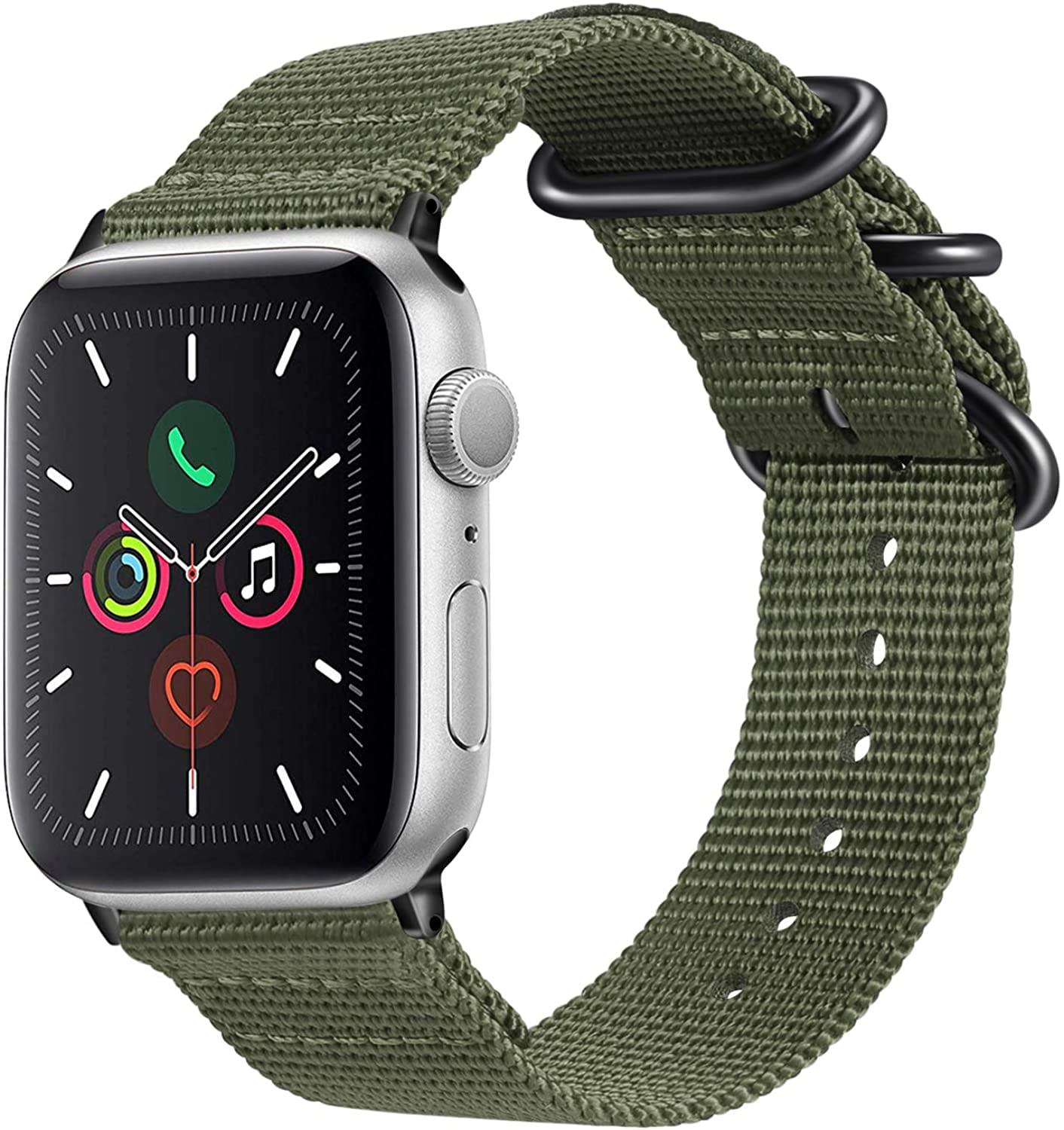 Fintie Band Compatível Com Apple Watch 44mm 42mm, Leve Respirável Nylon Sport Pulseira De Pulso Com Fivela Metálica Compatível Com 44mm 42mm