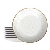 Kit 8 Pratos De Sobremesa Porcelana 21cm Tramontina Rustico
