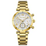 Relógio De Quartzo Feminino Minimalista Com Strass Movimento De Quartzo Dourado