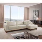 Sofá Cronos 03 Metros Chaise Lado Direito Meu Sofá Online A302 Linho Branco