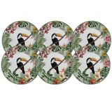 Jogo De Pratos Sobremesa 21cm Kit 6 Peças Paradiso Alleanza
