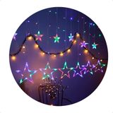 Cascata Estrela 138 Led 2,5 Metros Extensível 127v-colorido