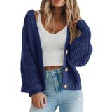 Suéter De Cardigã Feminino Prettygarden, De Malha Grossa, Cinza, Azul