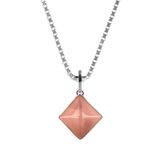 Pingente Prata 925 Quartzo Rosa Pirâmide Natural Verdadeiro