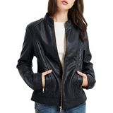 Jaqueta De Couro Geschallino Feminina Biker Vintage Black M