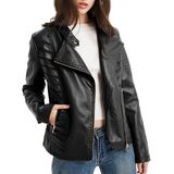 Jaqueta De Couro Geschallino Feminina Biker Vintage Black Xl