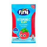 Bala Fini De Gelatina De Vitamina C Com Sabor De Morango 18g