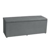 Calçadeira Baú Solteiro 0,90m Berlim Suede Cinza Sky Mobile