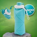 Garrafa De Silicone 600ml Dobrável Portátil Para Lancheira