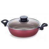Frigideira Alumínio Antiaderente com Tampa de Vidro Paris Tramontina 24cm Vermelho