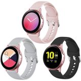Lerobo 3 Pulseiras Silicone P- Samsung Galaxy Watch 20mm (rose-cinza-preto)