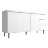 Balcão P Pia Andreia Branco 150cm 3 Portas 3 Gavetas Ajl Branco
