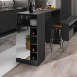 Bancada Balcão/mesa De Cozinha Com Adega 1 Porta E Espelho Multimóveis Mp2248 Preto
