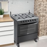 Fogão de Piso a Gás 6 Bocas Acendimento Automático Delicato Plus Preto