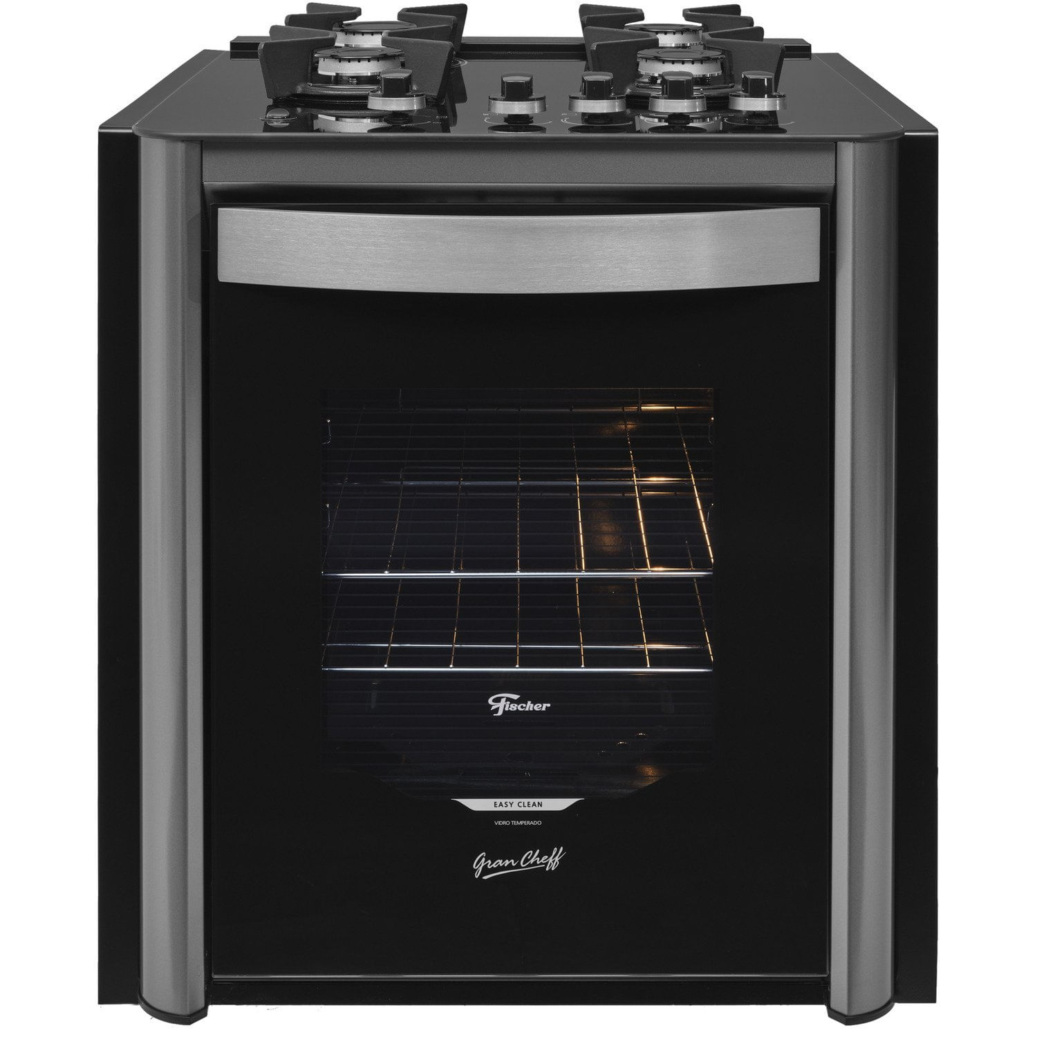 Fogão De Embutir Fischer 4q Gran Cheff Gás 220v Preto