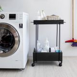 Carrinho De Bebidas Decorativo Retangular 2 Andares Preto