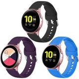 Erobo 3 Pack Pulseiras Silicone 20mm P- Samsung Galaxy Watch (preto-azul Royal-roxo)