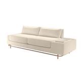 Sofá Zeit Com Molas Ensacadas E Espuma D30 Pés Em Aço Zarat Boucle Plus White
