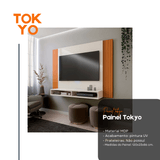 Painel Tokyo para TV até 43 polegadas com 2 nichos Cor: Offwhite/Ripado