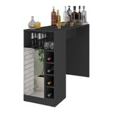 Bar Bancada Com Adega 1 Porta Eespelho Multimóveis Mp1090 Preto