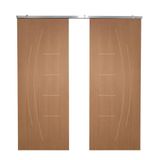 Porta Dupla De Correr P/ Verniz Frisada F08 - Smile - 210x180