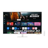 Samsung Smart Monitor M7 43" 2024 4k, Tela Plana, Painel Va, 60hz, 4ms, Hdr10, Hdmi, Usb, Usb-c, Speaker, Tizen™, Smart Hub, Gaming Hub Branco